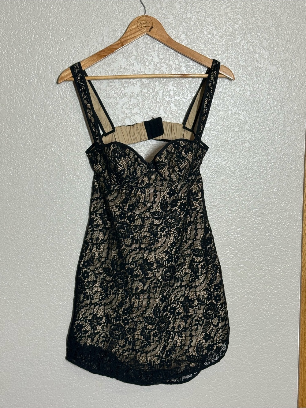 Rumored black lace sequin mini dress